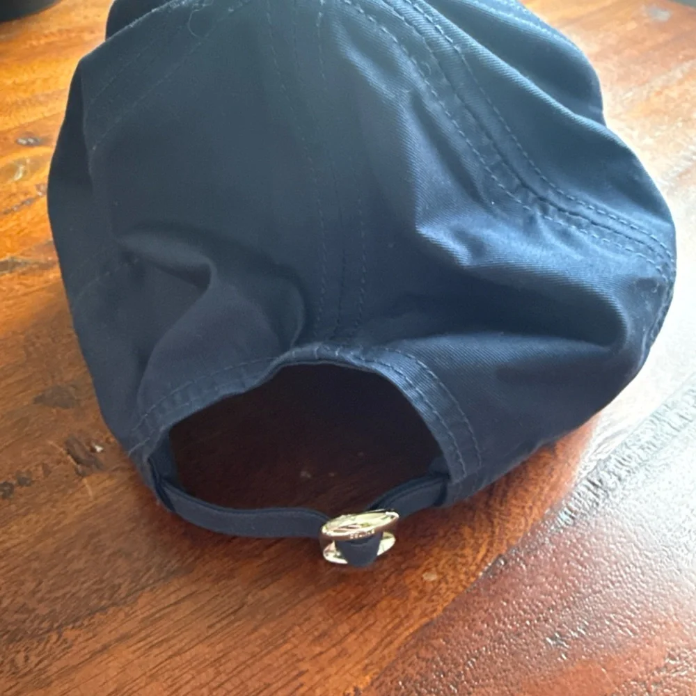 Celine Varsity Navy and Beige Embroidered Logo Baseball Cap - Picture 5 of 10